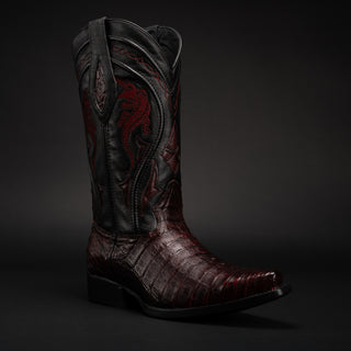 Men's 608 Snip Toe Exotic Caiman Belly Western Cowboy Boot