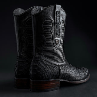 Men's Roma Frontier Exotic Original Python Zip Square Toe Boot