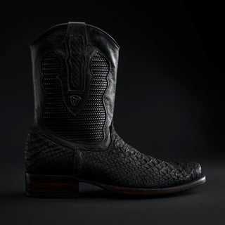 Men's Roma Frontier Exotic Original Python Zip Square Toe Boot