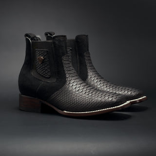 Men's MAMBA Strike Python Tribute Ankle Square Toe Boot + Belt Combo