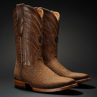 Men's Safari Elephant Tribute Square Toe Boot