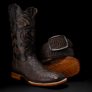 Men's MAMBA Python Tribute Square Toe Boot + Belt Combo