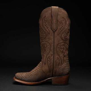 Women's Brown Mamba Python Tribute  Square Toe