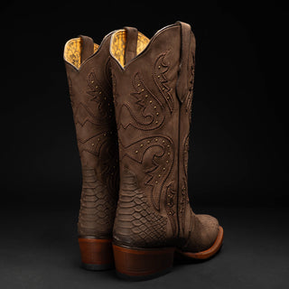 Women's Brown Mamba Python Tribute  Square Toe