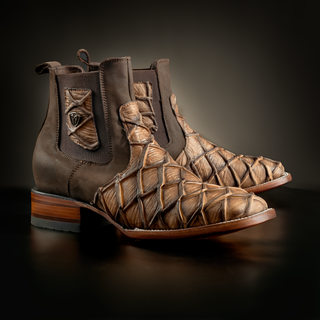 Men's Monster Fish Royal Pirarucu 4D Ankle Square Toe