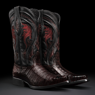 Men's 608 Snip Toe Exotic Caiman Belly Western Cowboy Boot