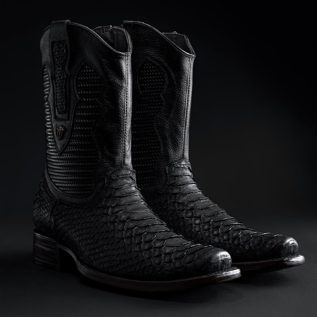 Roma Python Men's Roma Frontier Exotic Original Python Zip Square Toe Boot – Rodeo ...