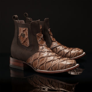 Men's Royal Monster Fish Pirarucu Ankle Square Toe Boot