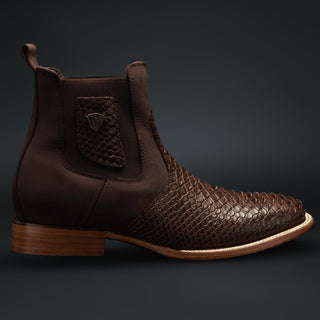 Men's MAMBA Strike Python Tribute Ankle Square Toe Boot + Belt Combo