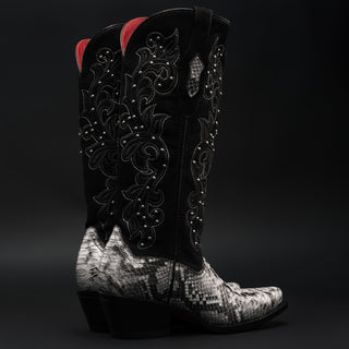 Women's Black Widow Python Tribute Snip Toe