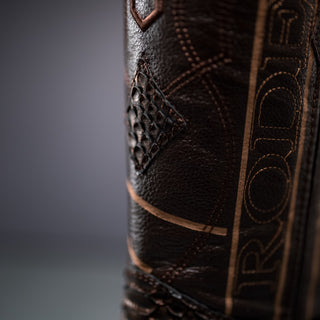Rodeo Cartie Python Original Exotic Cowboy Western Boots Square Toe Black Matte