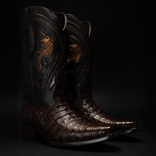 Men's 608 Snip Toe Exotic Caiman Belly Western Cowboy Boot
