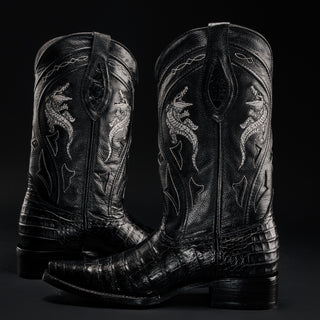 Men's 608 Snip Toe Exotic Caiman Belly Western Cowboy Boot