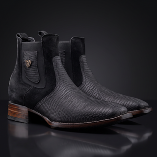 Men's Lizard Ankle Square Toe Boot