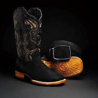 Midnight boot and belt combo