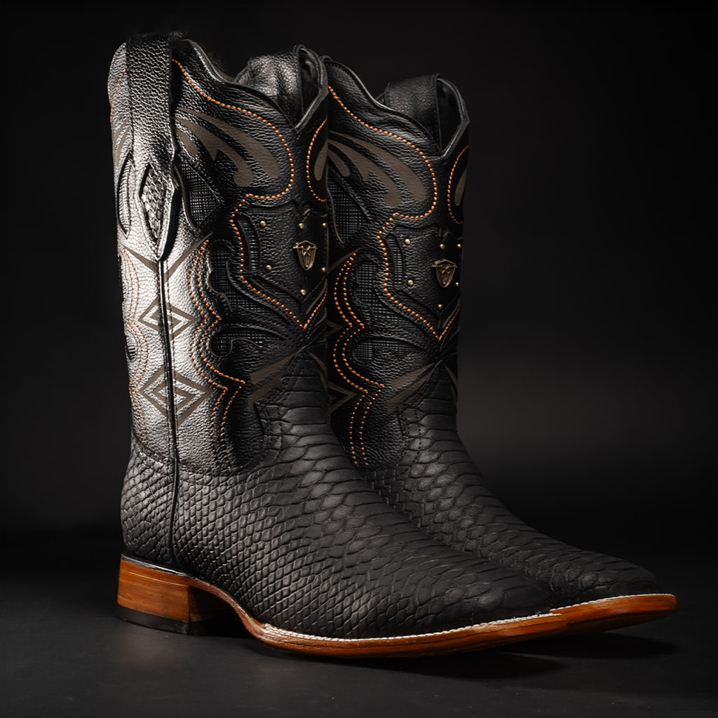 Men's MAMBA Python Tribute Square Toe Boot Midnight – Rodeo Cartie