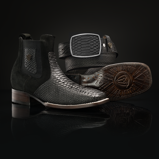 Midnight boot and belt combo