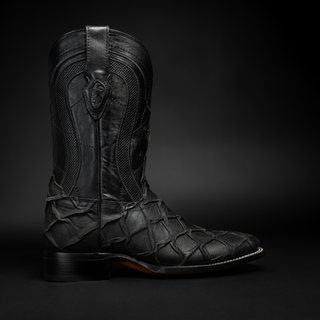 Men's Monster Fish Royal Pirarucu 4D Tribute Square Toe Boot + Belt Combo