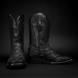 Men's Monster Fish Royal Pirarucu 4D Tribute Square Toe Boot + Belt Combo