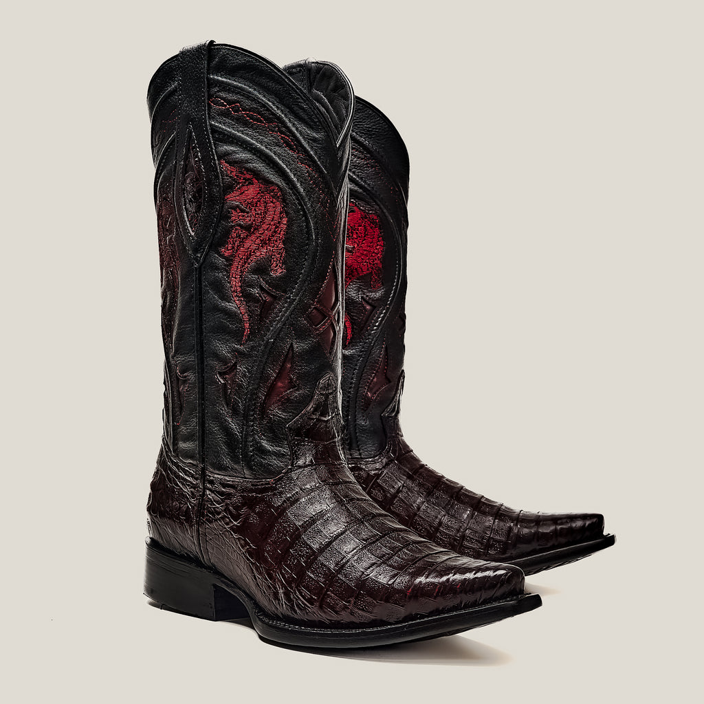 Faded Cognac Caiman Snip Toe Cowboy Boot main image 1