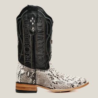 Rodeo Cartie Python Original Exotic Cowboy Western Boots Square Toe Black Matte