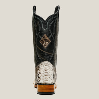 Rodeo Cartie Python Original Exotic Cowboy Western Boots Square Toe Black Matte