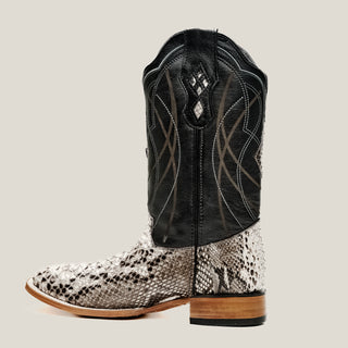 Rodeo Cartie Python Original Exotic Cowboy Western Boots Square Toe Black Matte