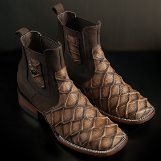 Men's Monster Fish Royal Pirarucu 4D Ankle Square Toe