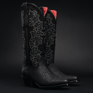 Women's Black Widow Python Tribute Snip Toe