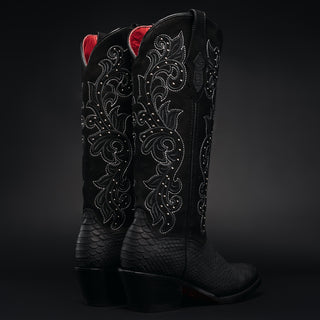 Women's Black Widow Python Tribute Snip Toe